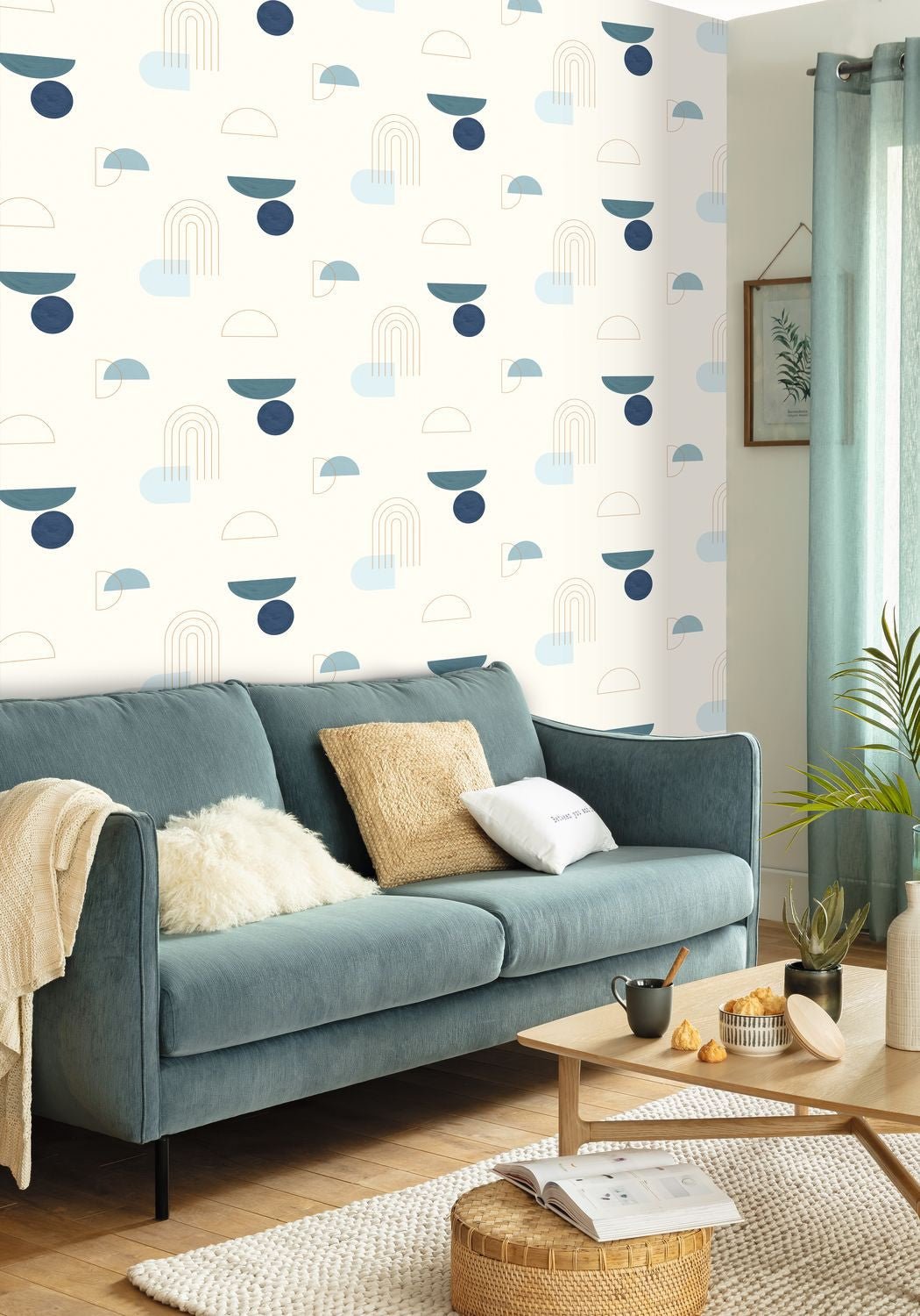 Turn Around Wallpaper - Bleu Canard - Caselio - 102916029