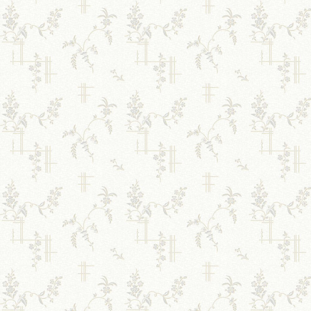 Ulricehamn Wallpaper - Whites and Metallic Silvers - Boråstapeter - 4549 - Premier Wallcovering