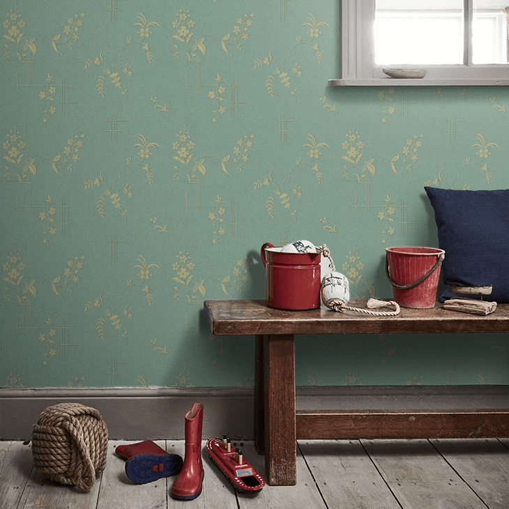 Ulricehamn Wallpaper - Turquoise - Boråstapeter - 4547 - Premier Wallcovering