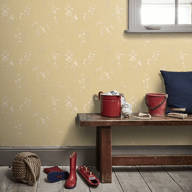Ulricehamn Wallpaper - Buttermilk Yellow - Boråstapeter - 4548 - Premier Wallcovering