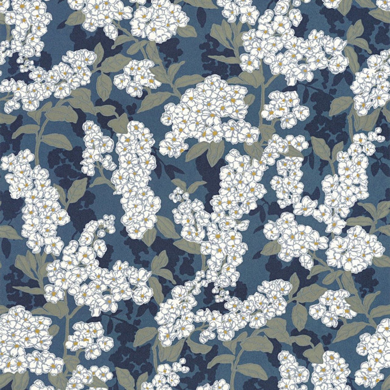 Ume Kyoto Wallpaper - Bleu Encre - Casadeco - 88736958 - Premier Wallcovering