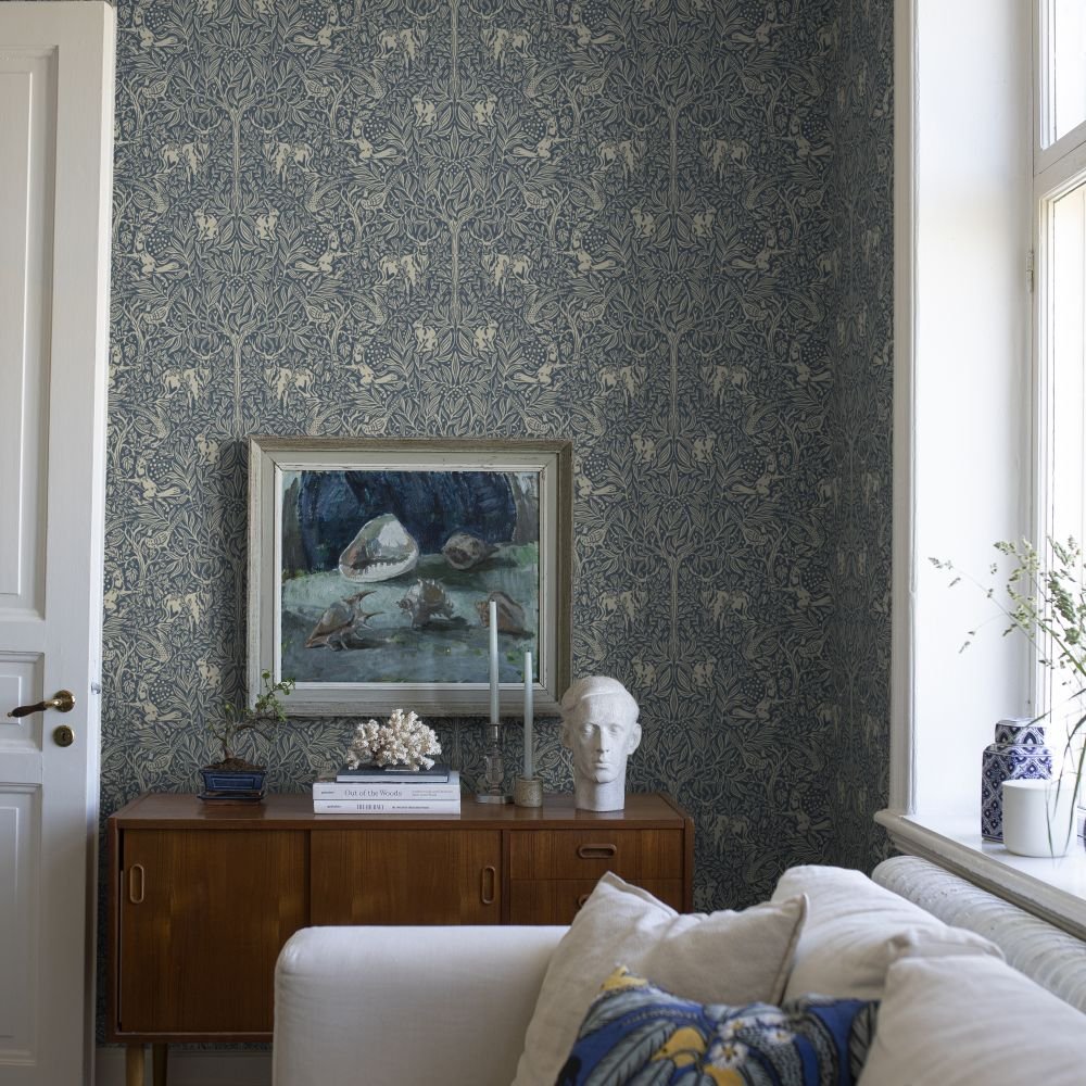 Under the Elder Tree Wallpaper - Blue - Boråstapeter - 2047 - Premier Wallcovering