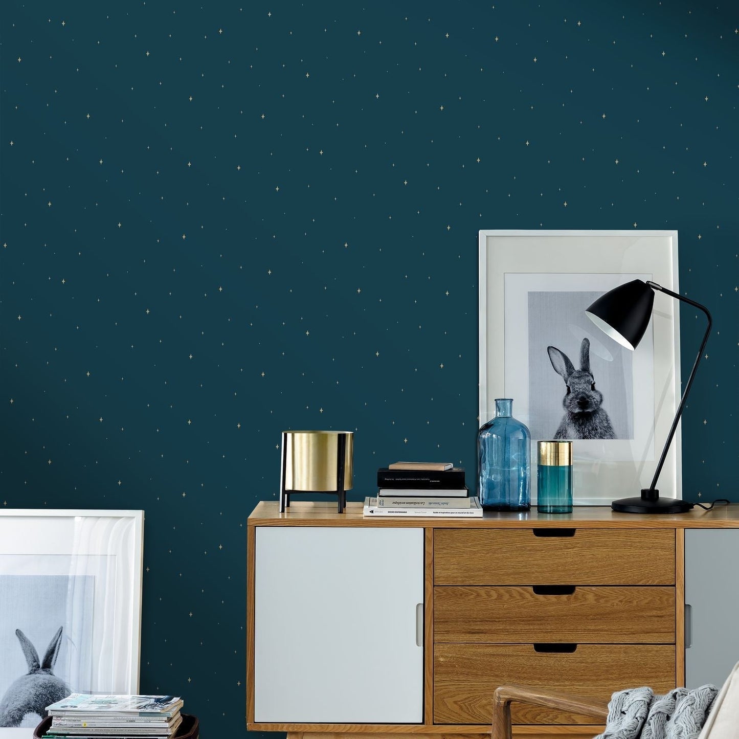 Under The Stars Wallpaper - Bleu Nuit - Caselio - 102966645