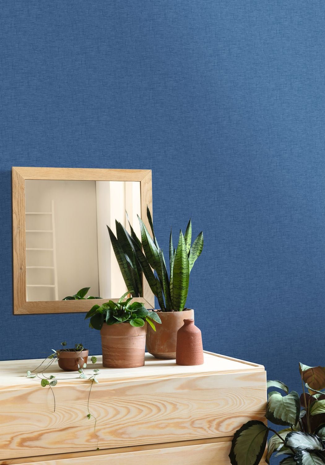Uni Gaze Wallpaper - Bleu Indigo - Caselio - 103766760