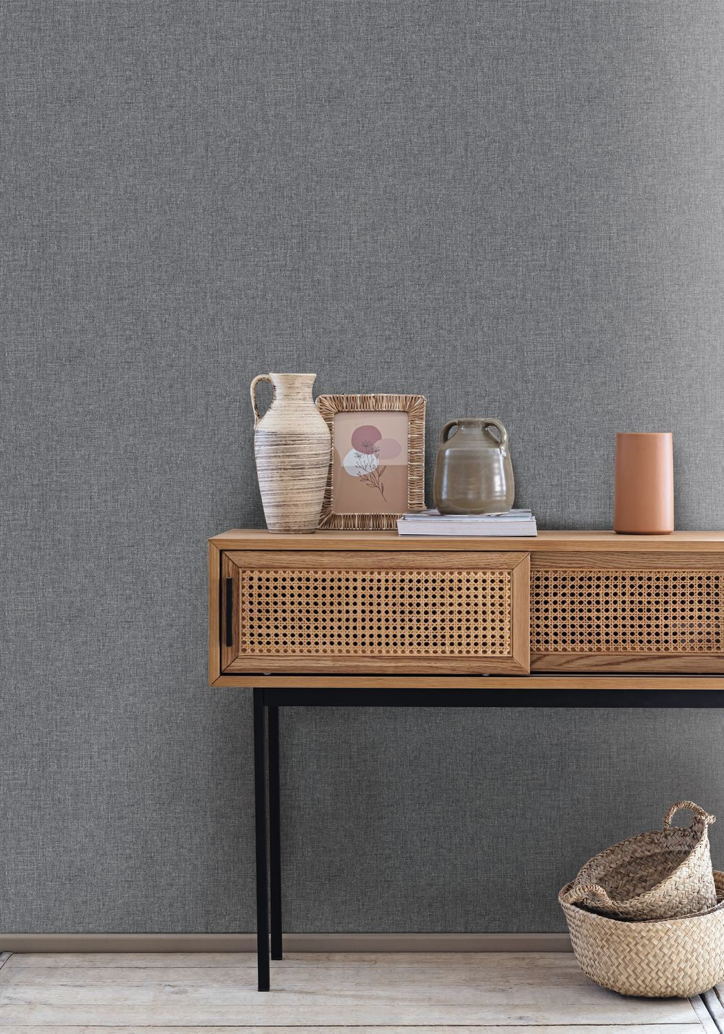 Uni Mat Wallpaper - Cendre - Caselio - 103229434