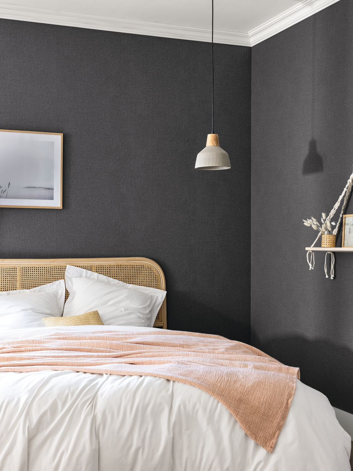 Uni Mat Wallpaper - Anthracite - Caselio - 104019490