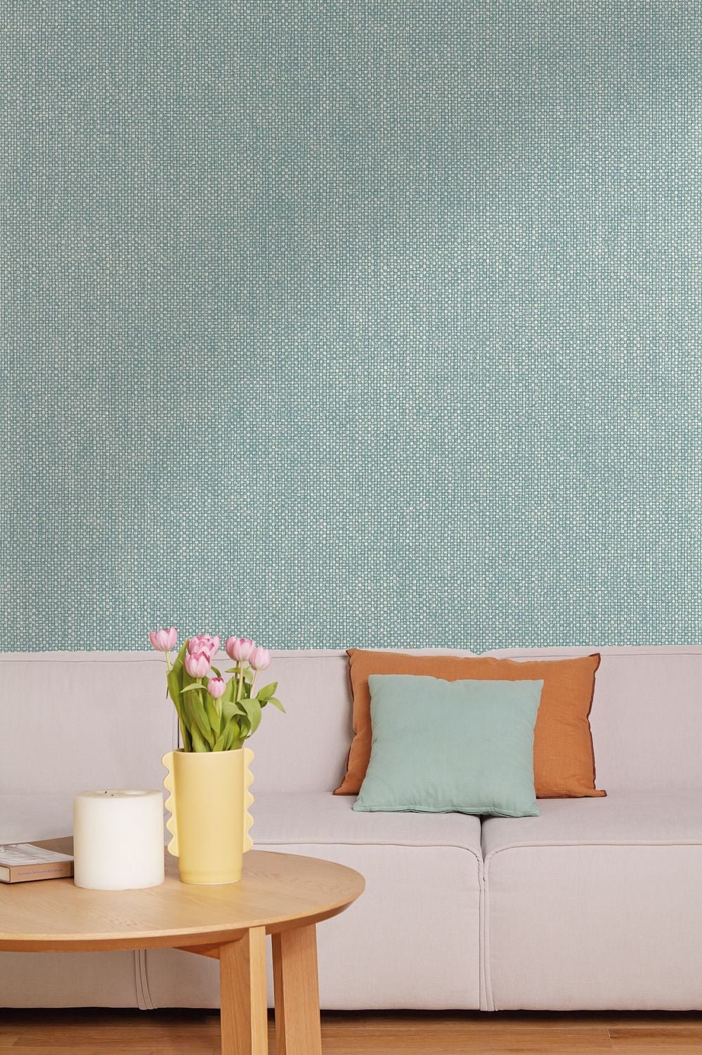 Uni Mat Wallpaper - Bleu Bicolore - Caselio - 104996420