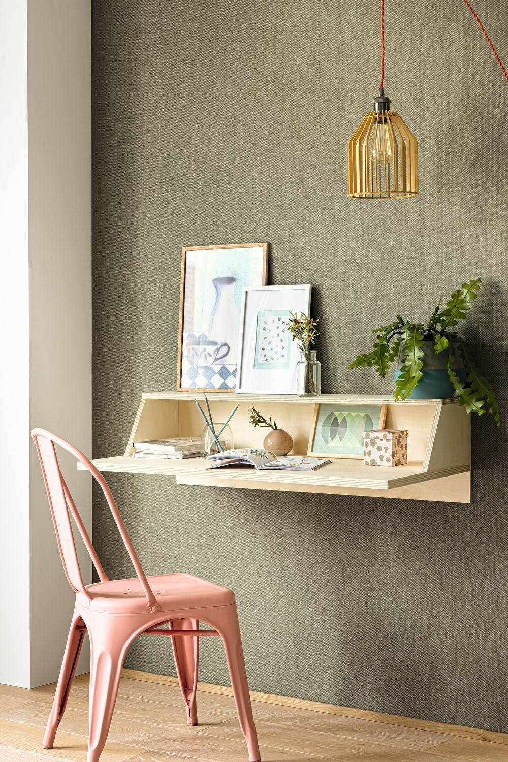 Uni Mat Wallpaper - Vert Militaire - Caselio - 104997570