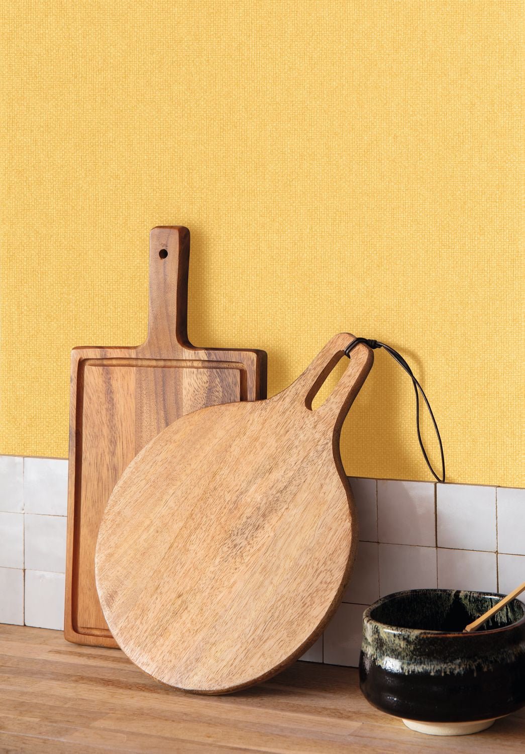 Uni Mat Wallpaper - Ocre - Caselio - 104992554