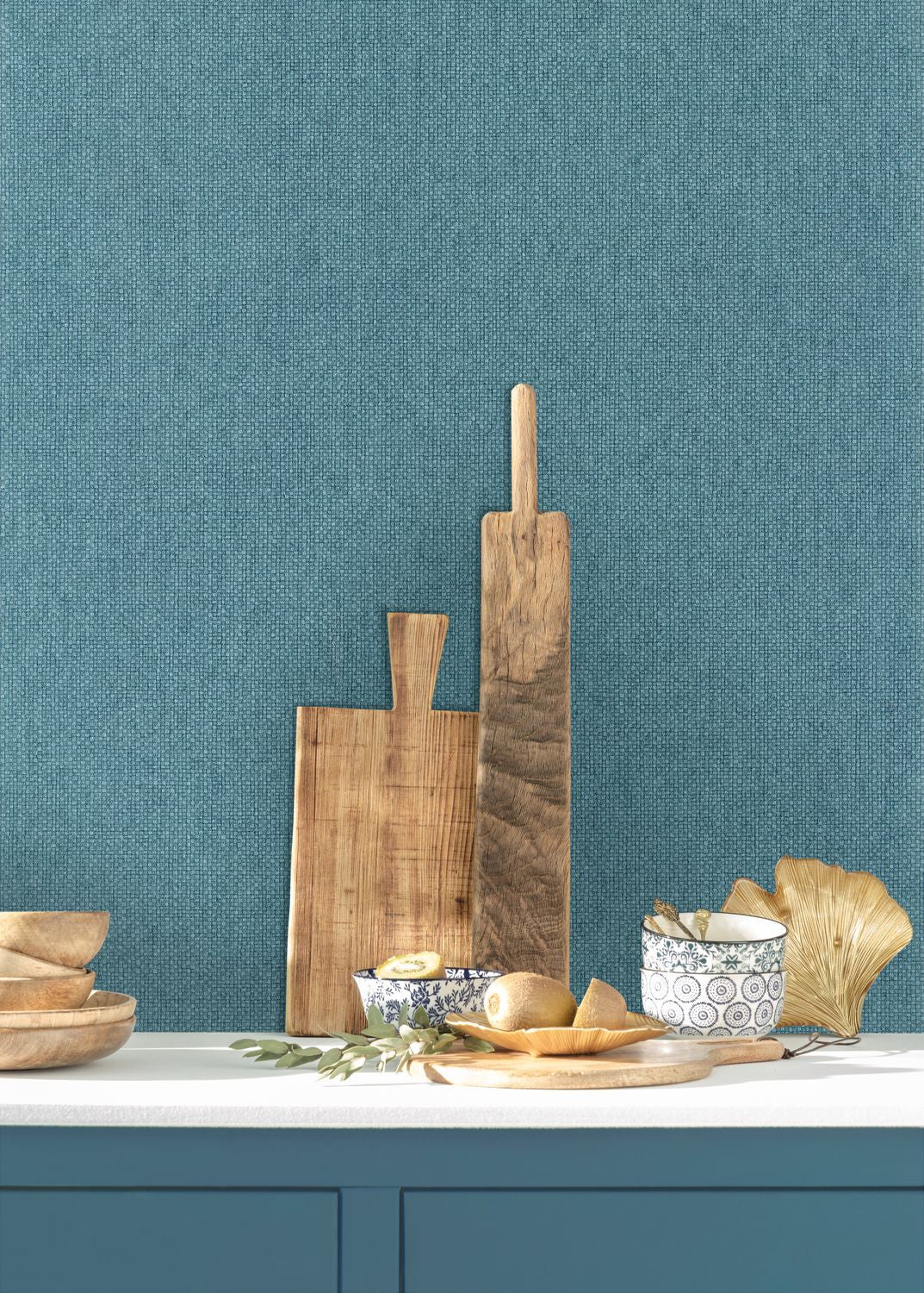 Uni Mat Wallpaper - Bleu Madura - Caselio - 104996580