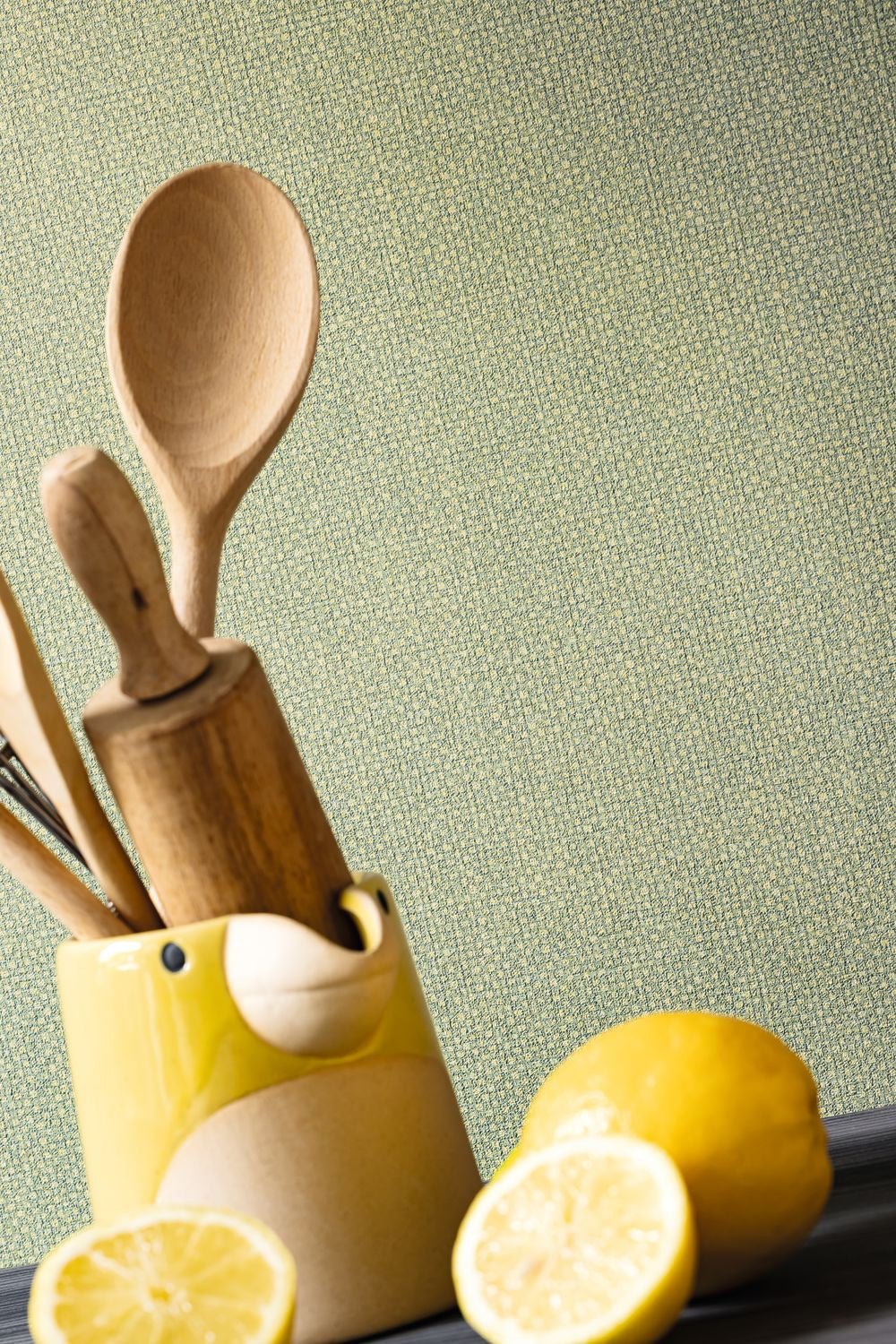 Uni Mat Wallpaper - Vert Jaune - Caselio - 104997627