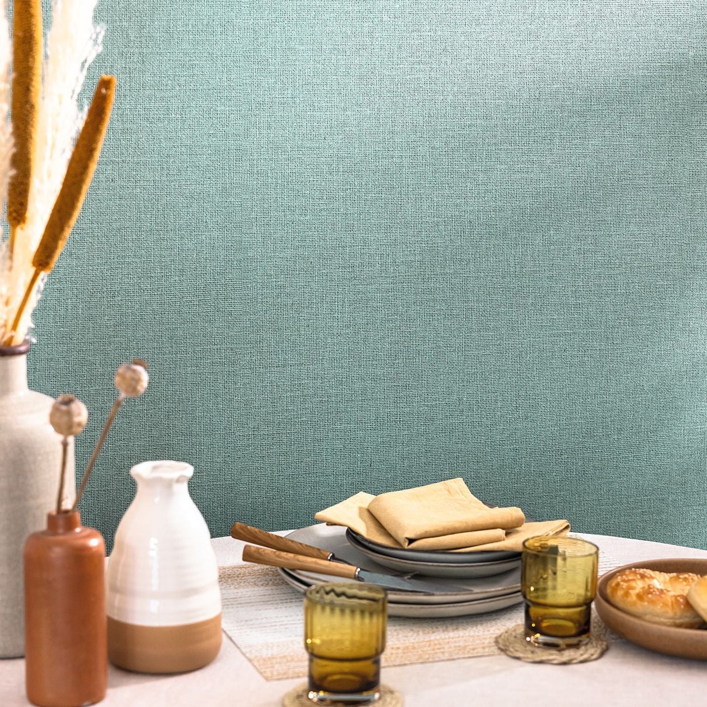 Uni Mat Wallpaper - Menthe - Caselio - 104017670