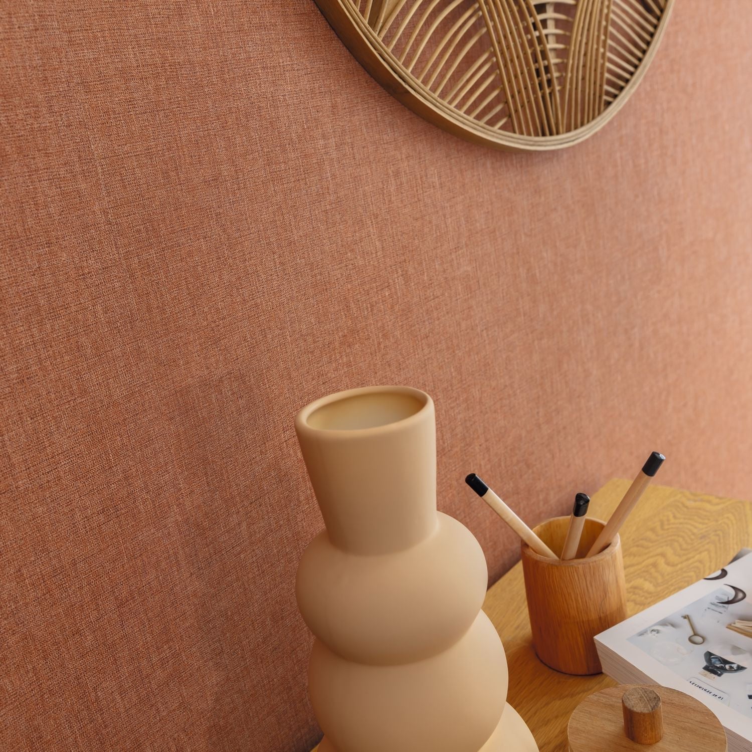 Uni Mat Wallpaper - Caramel - Caselio - 103222249