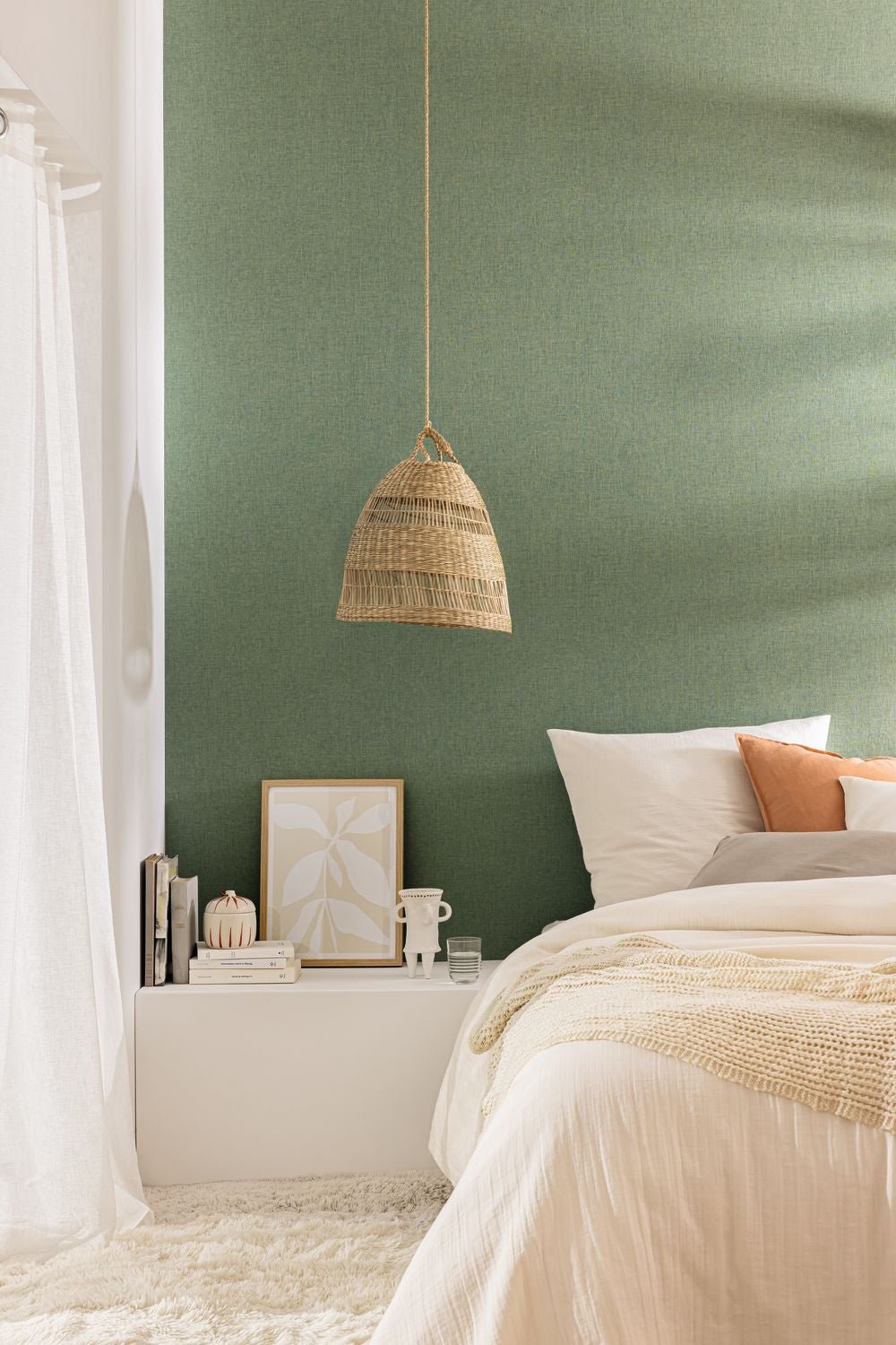 Uni Mat Wallpaper - Vert - Caselio - 103227660