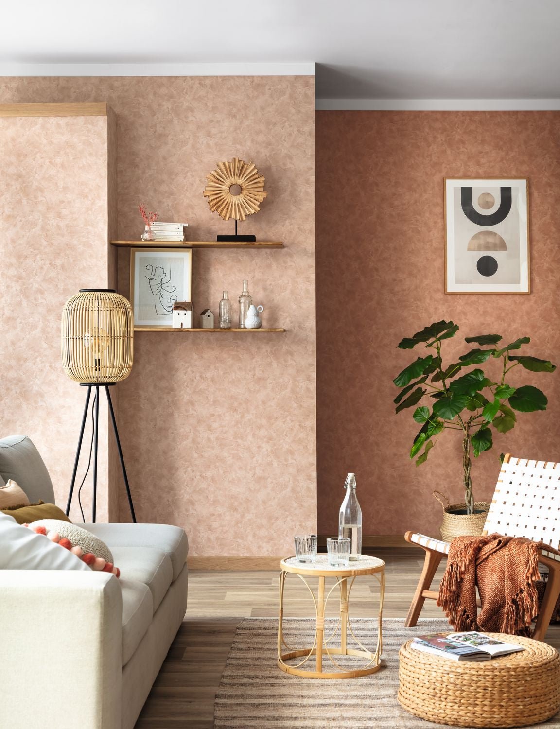 Uni Metallise / Nacre Wallpaper - Caramel - Caselio - 103682485