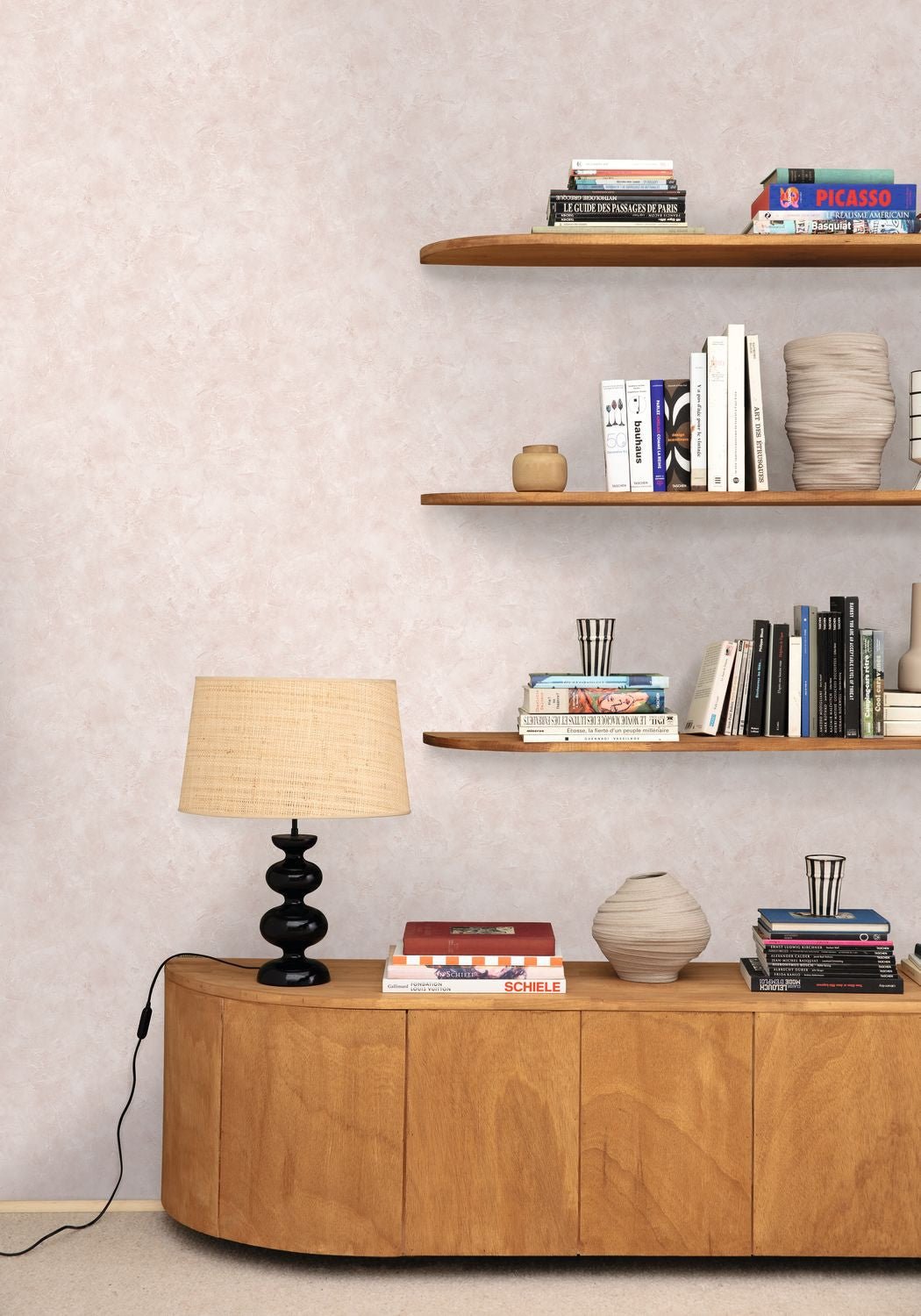 Uni Metallise / Nacre Wallpaper - Beige Rose - Caselio - 103681432