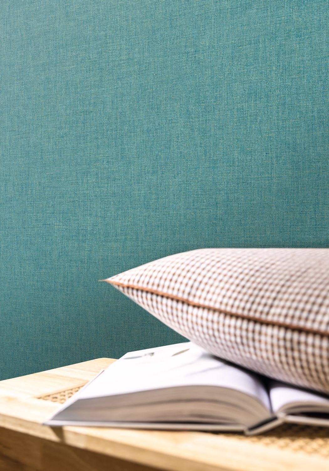 Uni Metallise/irise Wallpaper - Bleu Vert - Caselio - 103236470