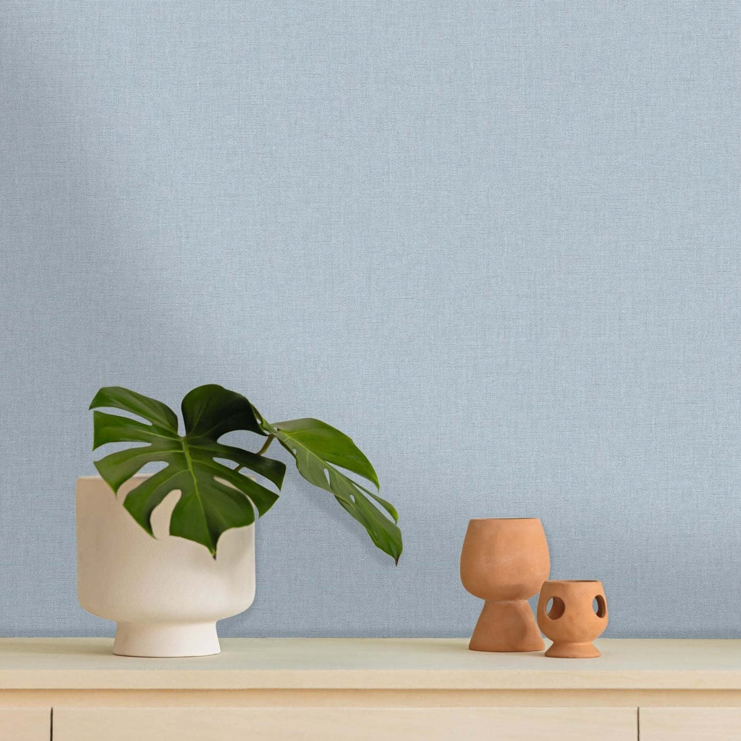 Uni Metallise/irise Wallpaper - Bleu Ciel - Caselio - 103236590