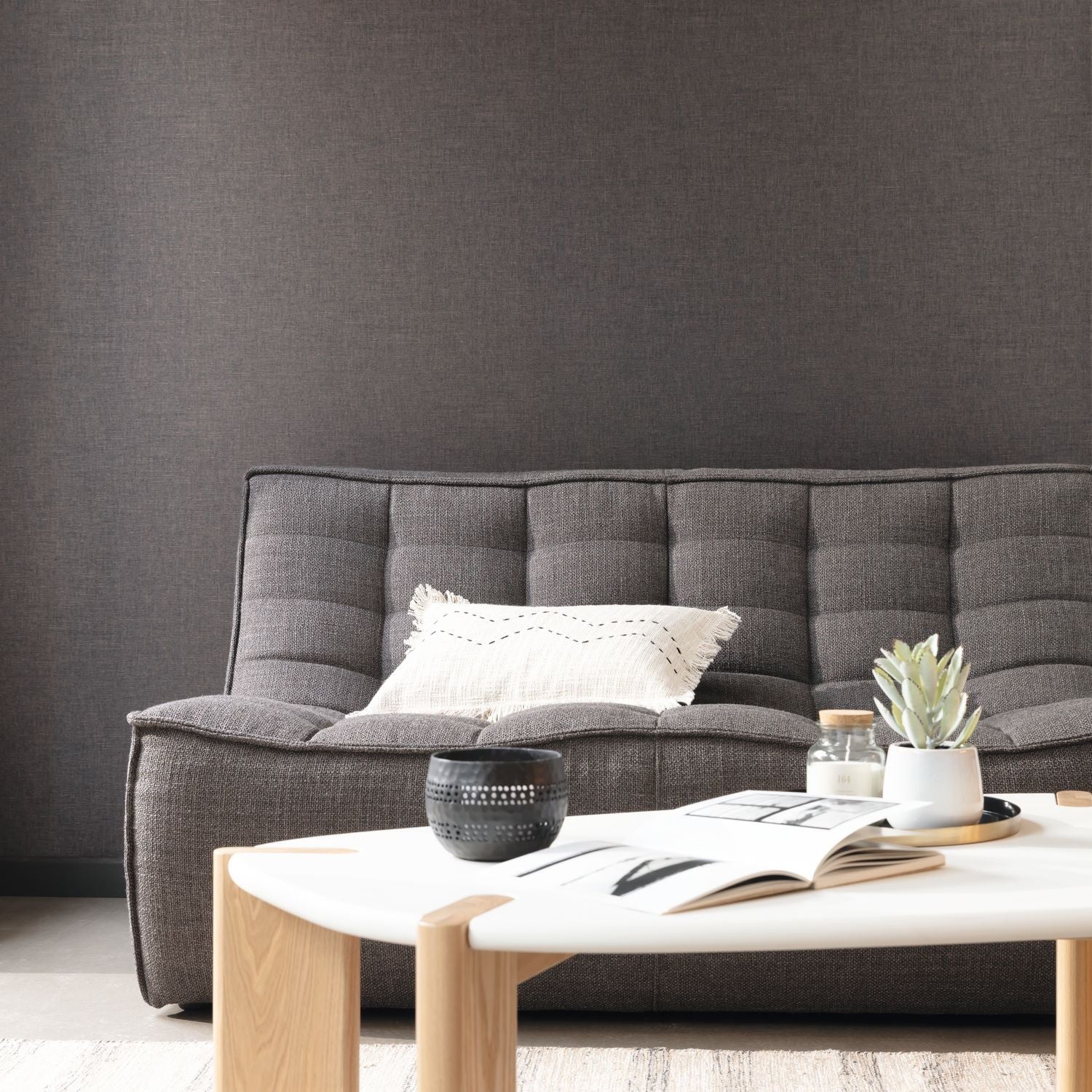 Uni Metallise/irise Wallpaper - Noir  - Caselio - 103239130