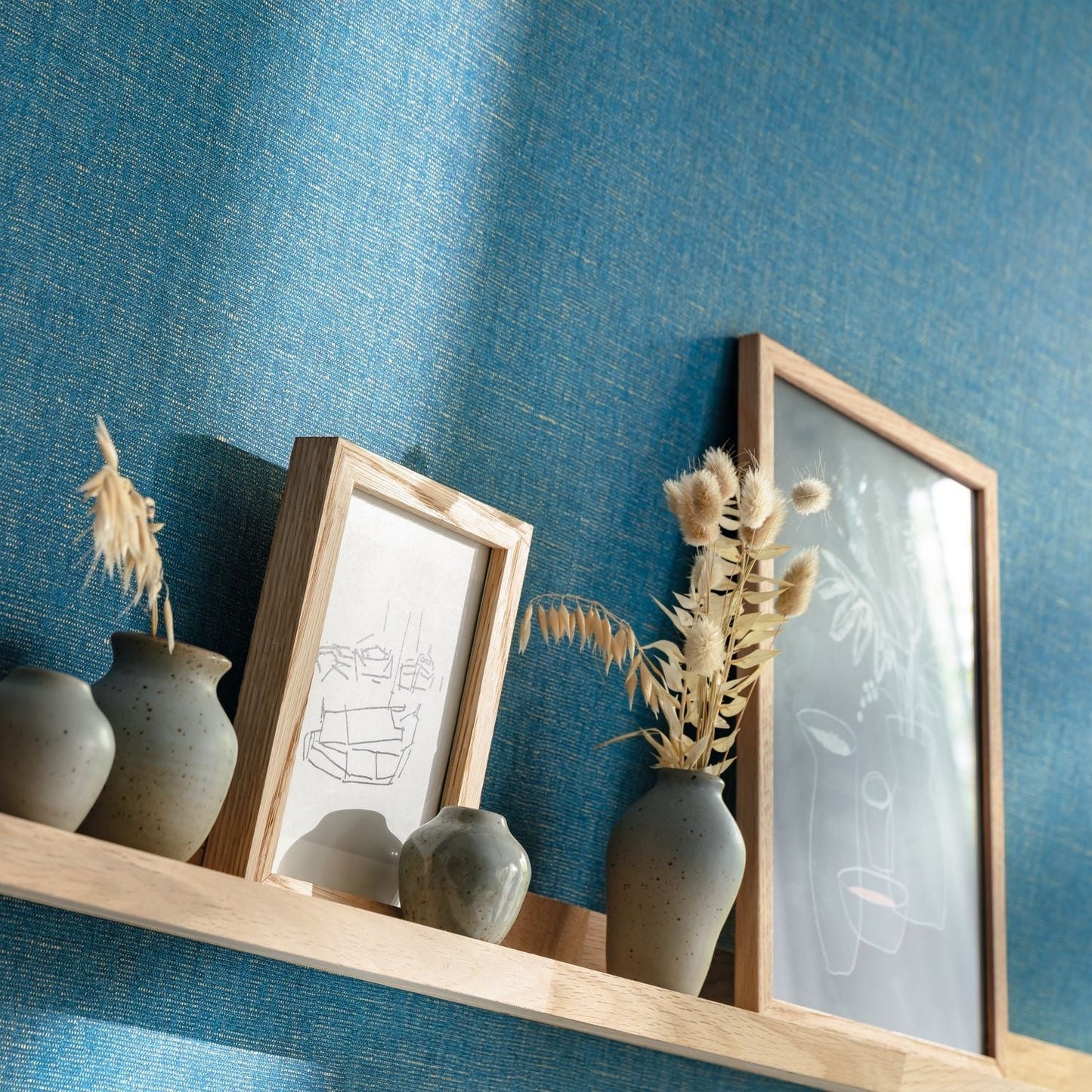 Uni Metallise/irise Wallpaper - Bleu Madura - Caselio - 103236250