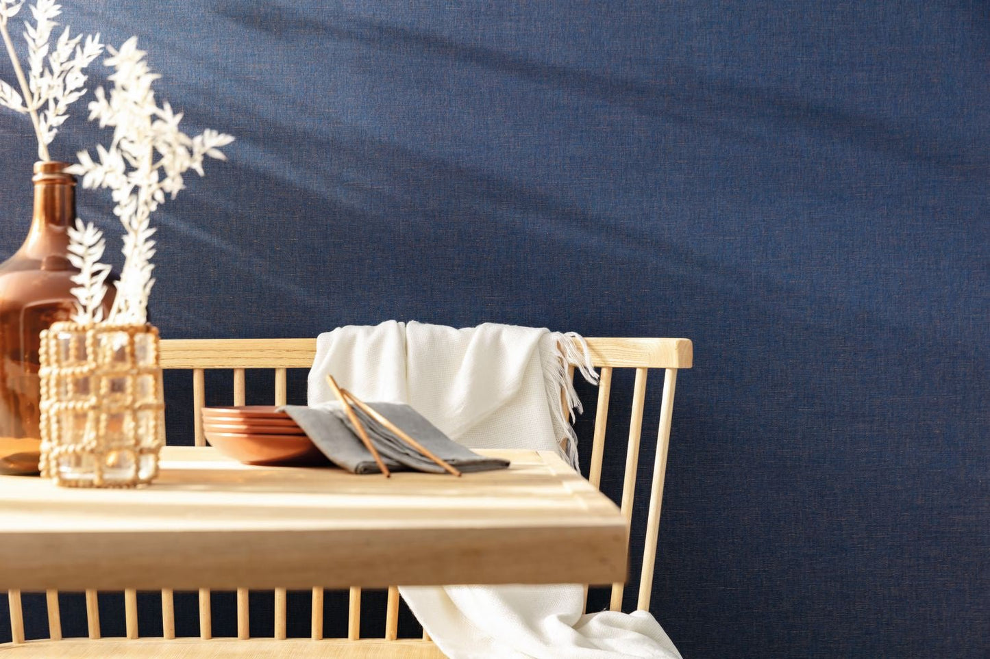 Uni Metallise/irise Wallpaper - Bleu Jean - Caselio - 103236032