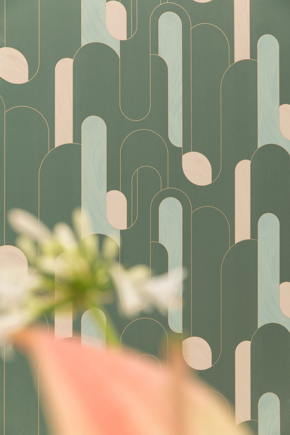 Up And Around Wallpaper - Kaki Bleu - Caselio - 102877020