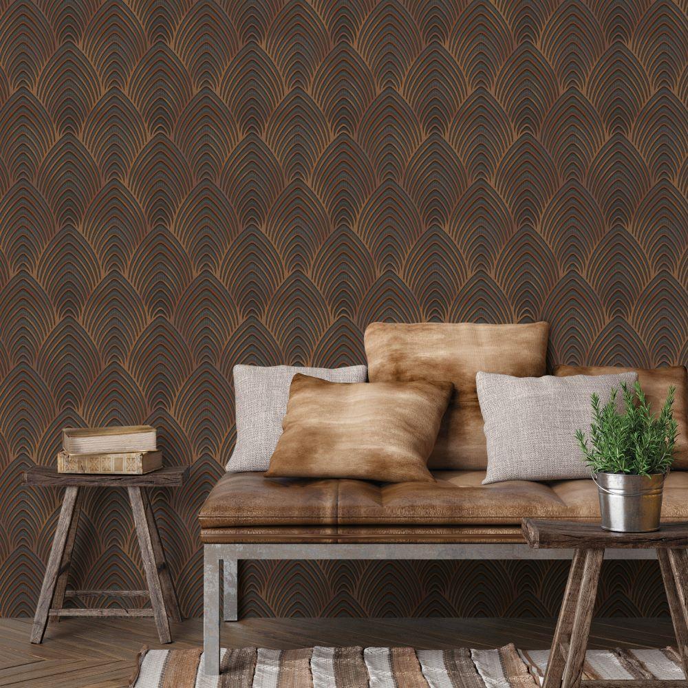 Utopia Arch Array Wallpaper - Bronze Brown - Galerie - G68015 - Premier Wallcovering