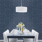 Utopia Damask Wallpaper - Blue - Galerie - G68014 - Premier Wallcovering