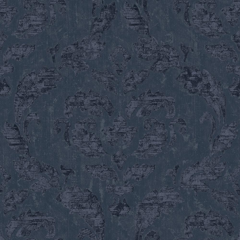 Utopia Damask Wallpaper - Blue - Galerie - G68014 - Premier Wallcovering