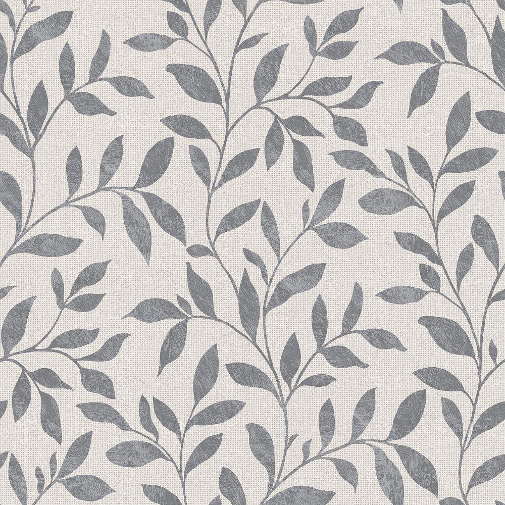 Utopia Loose Leaf Wallpaper - Silver Grey - Galerie - G68028 - Premier Wallcovering