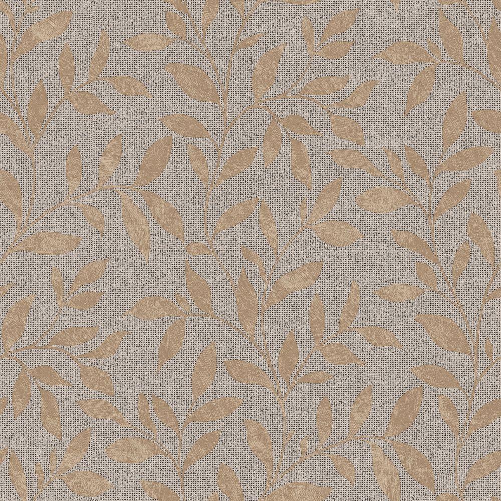Utopia Loose Leaf Wallpaper - Bronze Brown - Galerie - G68027 - Premier Wallcovering