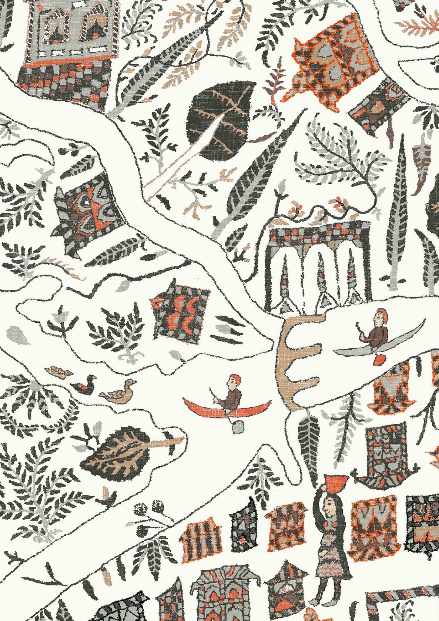 Utopia Wallpaper - Satsuma Soot - Lewis & Wood - Premier Wallcovering