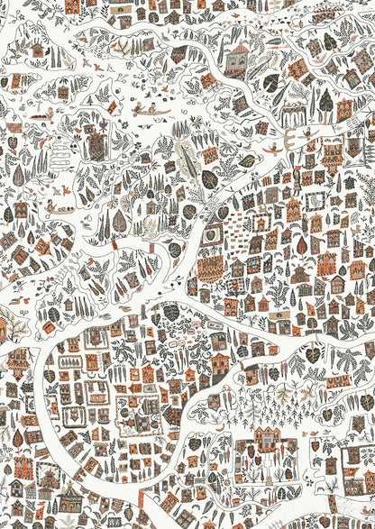 Utopia Wallpaper - Satsuma Soot - Lewis & Wood - Premier Wallcovering