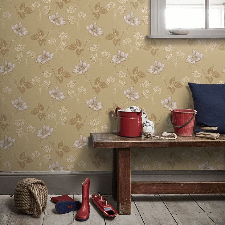 Valborg Wallpaper - Yellow - Boråstapeter - 5502 - Premier Wallcovering