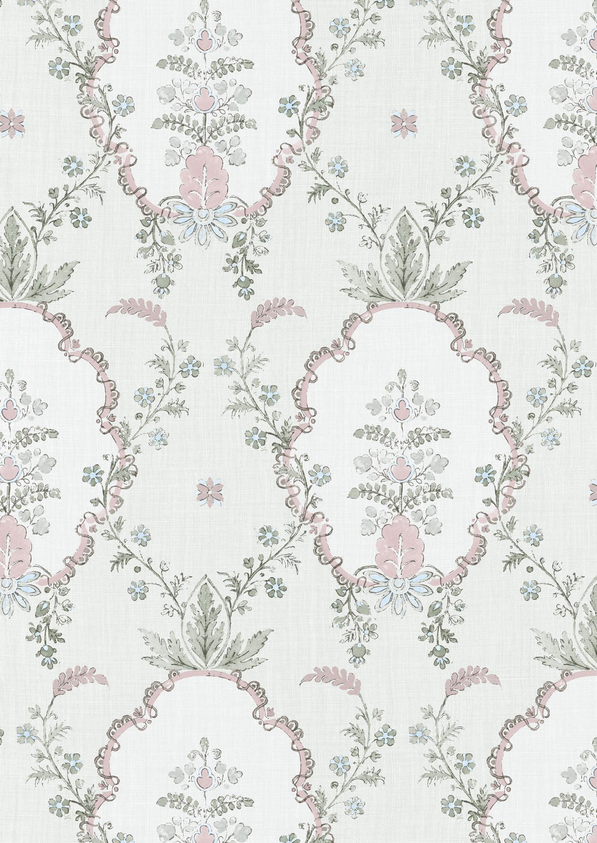 Vallance Wallpaper - Myrtle Pink - Lewis & Wood - Premier Wallcovering