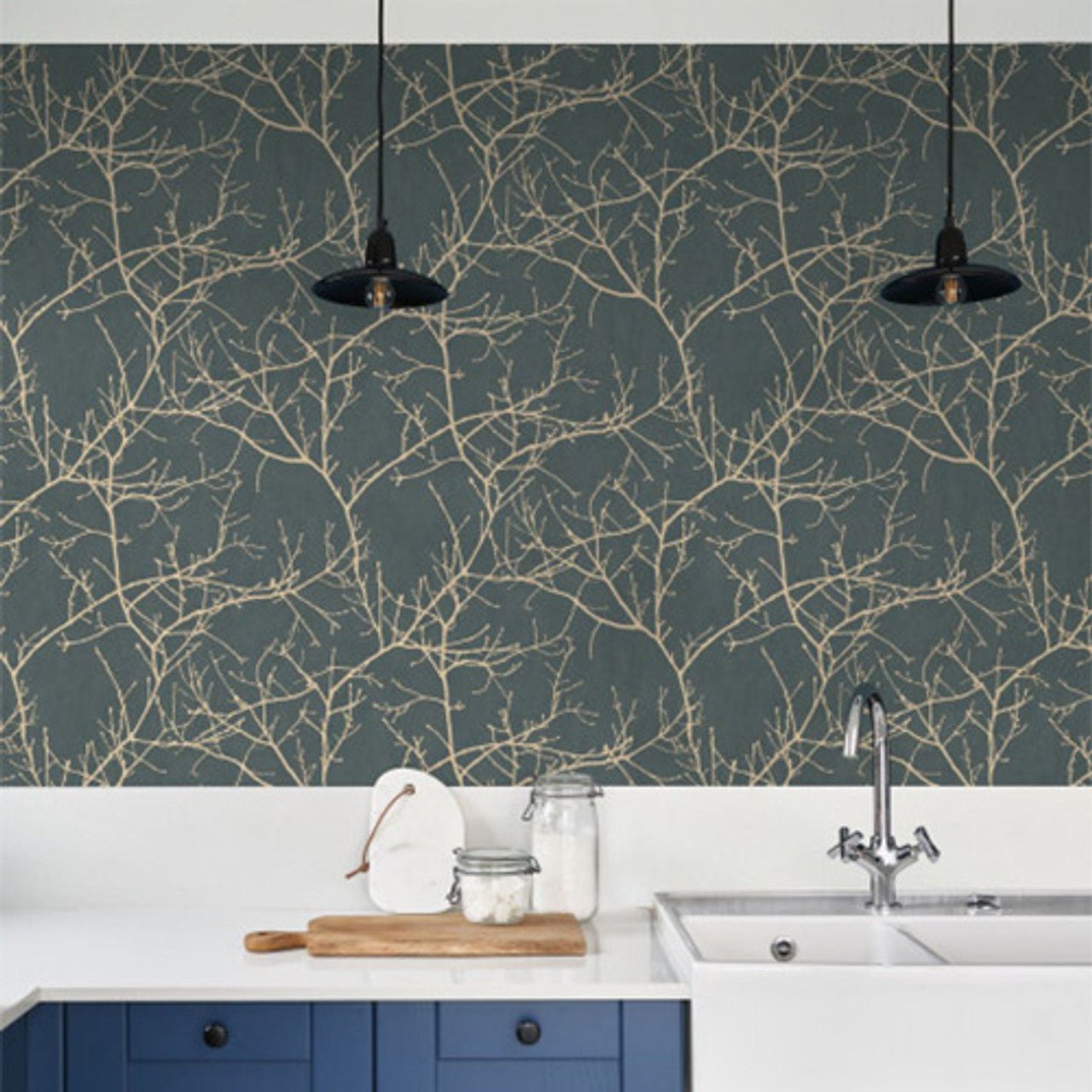 Vancouver Riverside Wallpaper - Bleu Encre - Casadeco - 89536897 - Premier Wallcovering