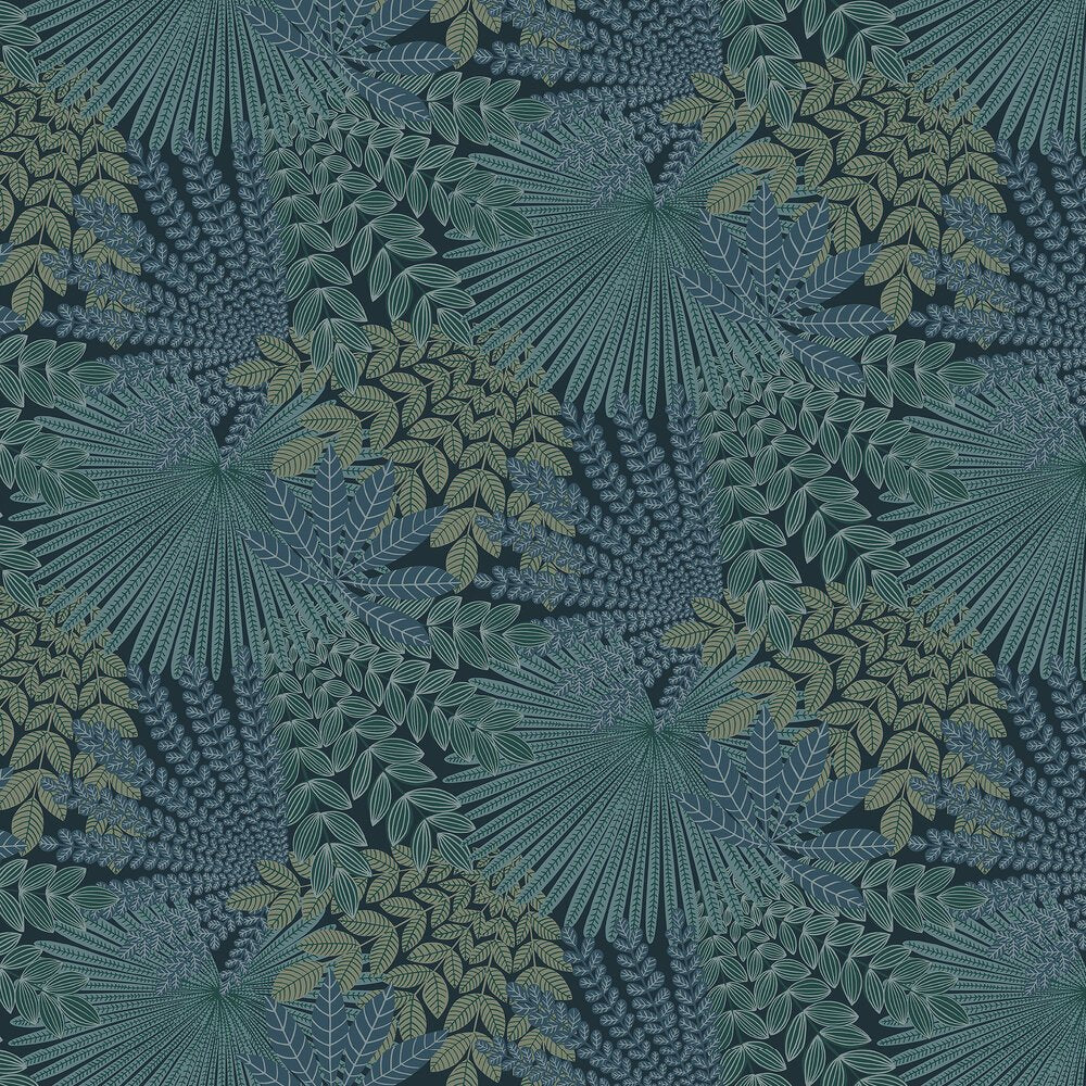 Velvet Leaves Wallpaper - Blue - Boråstapeter - 2261 - Premier Wallcovering