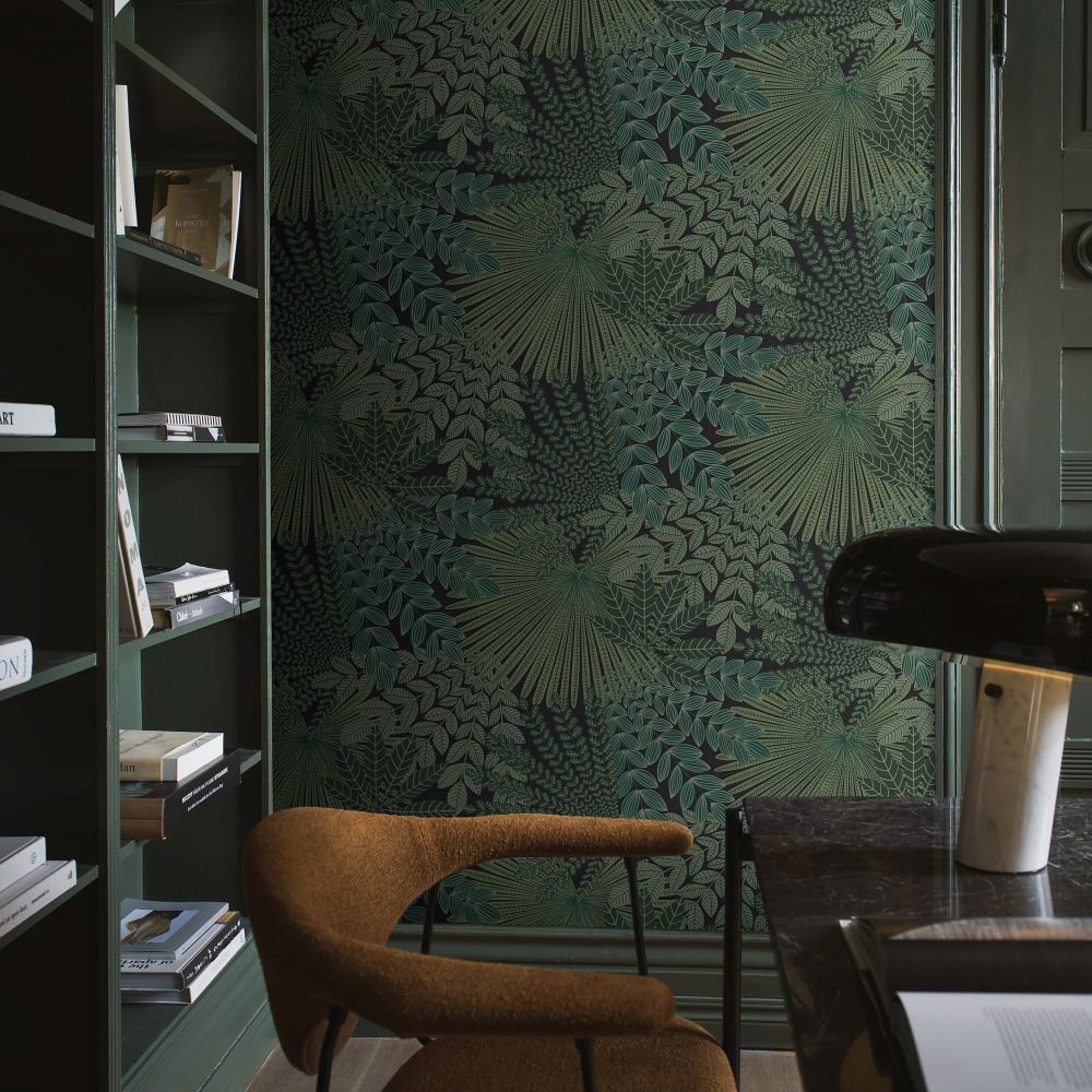 Velvet Leaves Wallpaper - Green - Boråstapeter - 2263 - Premier Wallcovering
