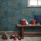 Velvet Leaves Wallpaper - Blue - Boråstapeter - 2261 - Premier Wallcovering