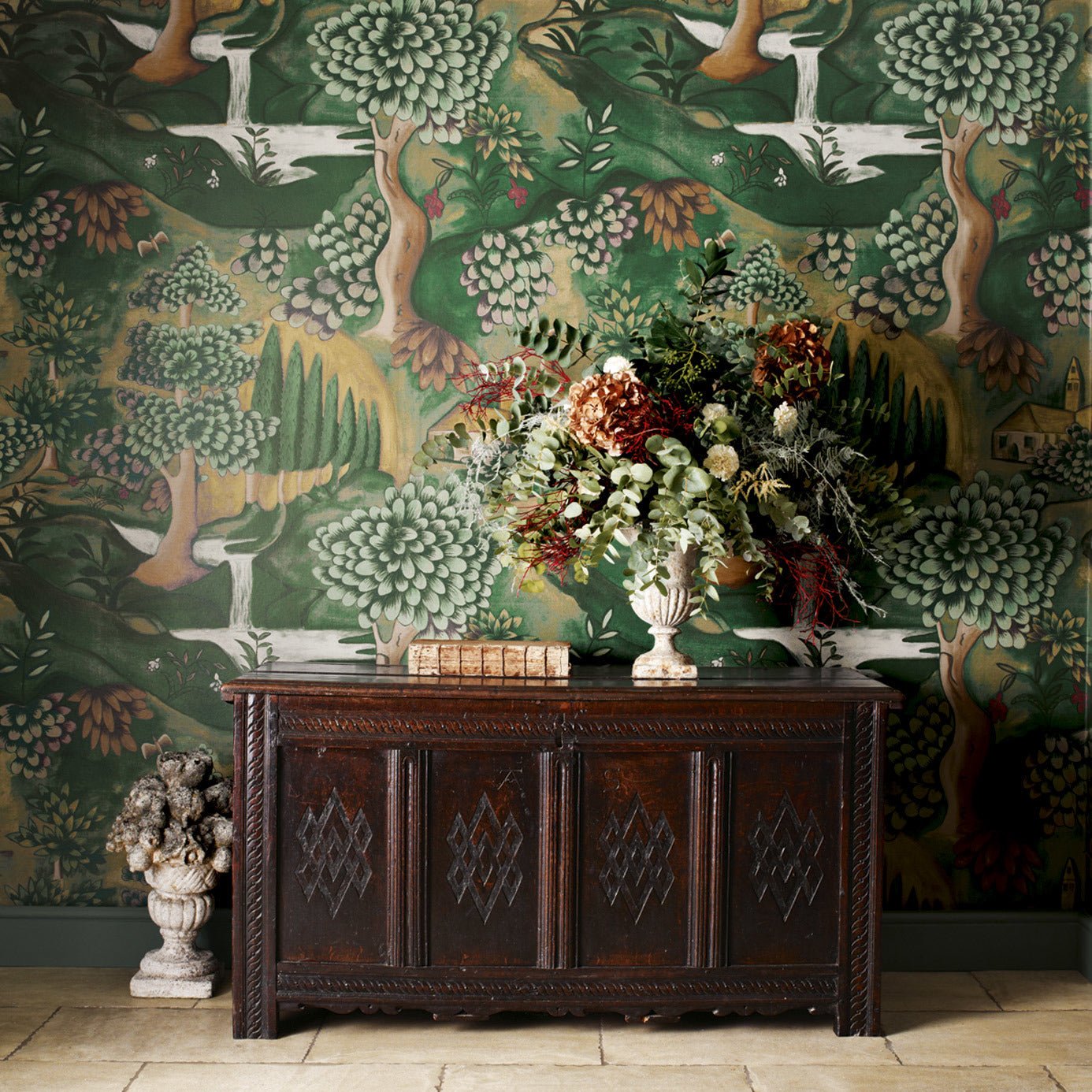 Verdure Wallpaper - Tapestry Green - Zoffany - ZAMW310431 - Morris Wallpaper