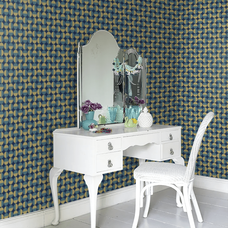 Vertigo Wallpaper - Navy & Teal - Boråstapeter - 1774 - Premier Wallcovering