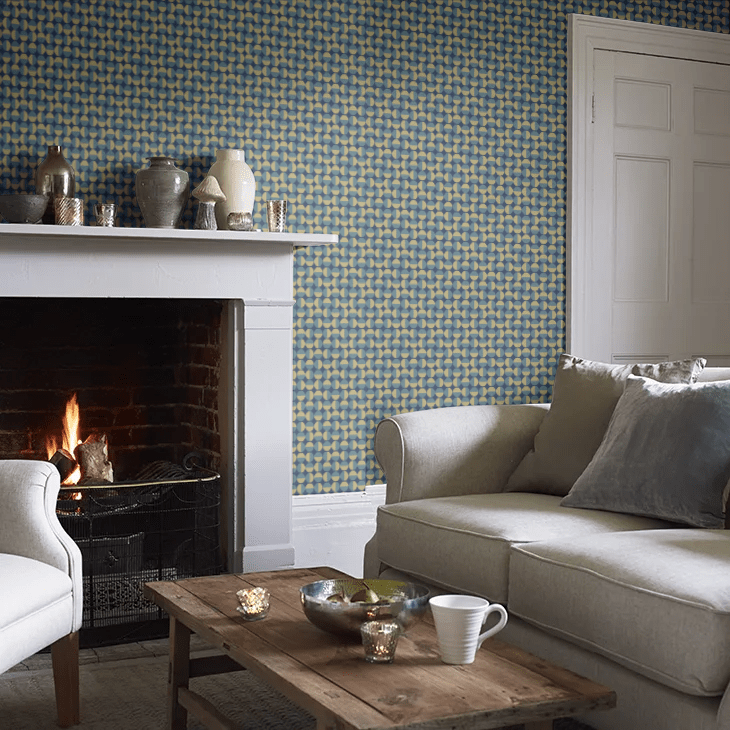 Vertigo Wallpaper - Navy & Teal - Boråstapeter - 1774 - Premier Wallcovering