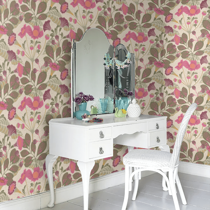 Vildtuta Wallpaper - Pink - Boråstapeter - 1474 - Premier Wallcovering