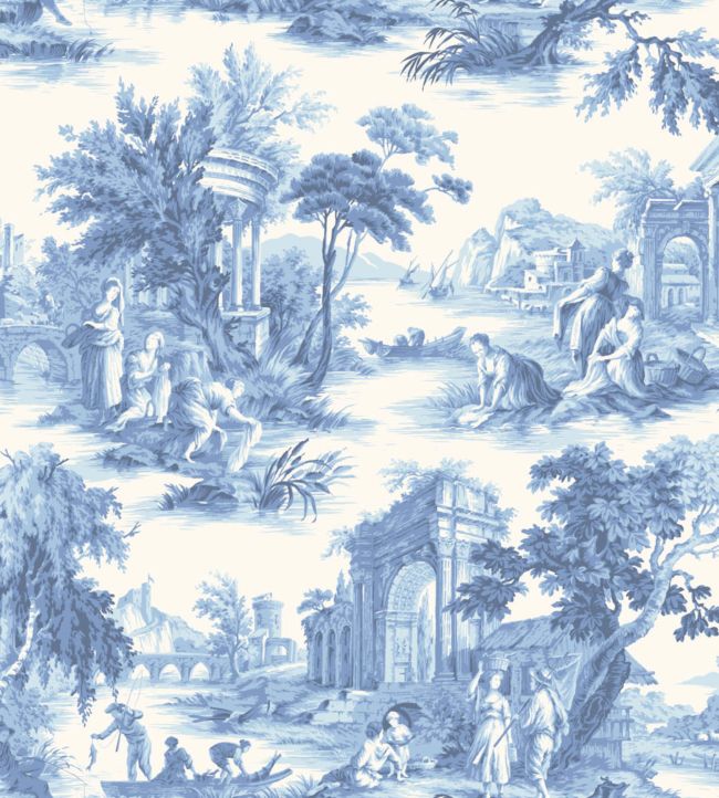Villandry Wallpaper - China Blue on Chalk - 99/1001 - Cole & Son - Premier Wallcovering