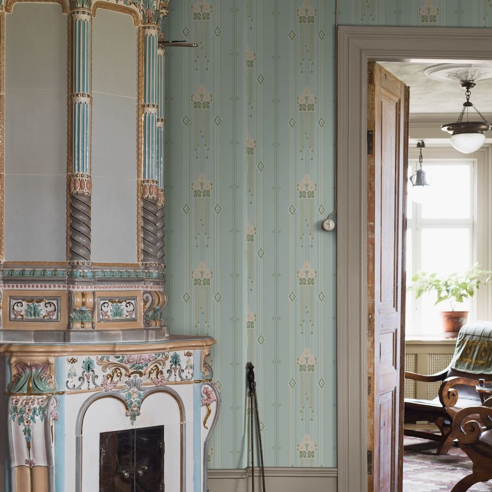 Villastan Wallpaper - Baby Blue - Boråstapeter - 4170 - Premier Wallcovering