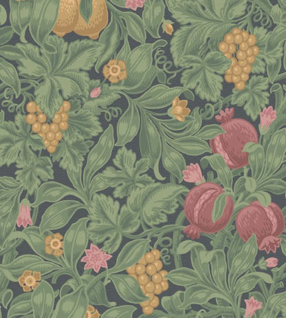 Vines of Pomona Wallpaper - Crimson & Olive on Charcoal - 116/2008 - Cole & Son - Premier Wallcovering