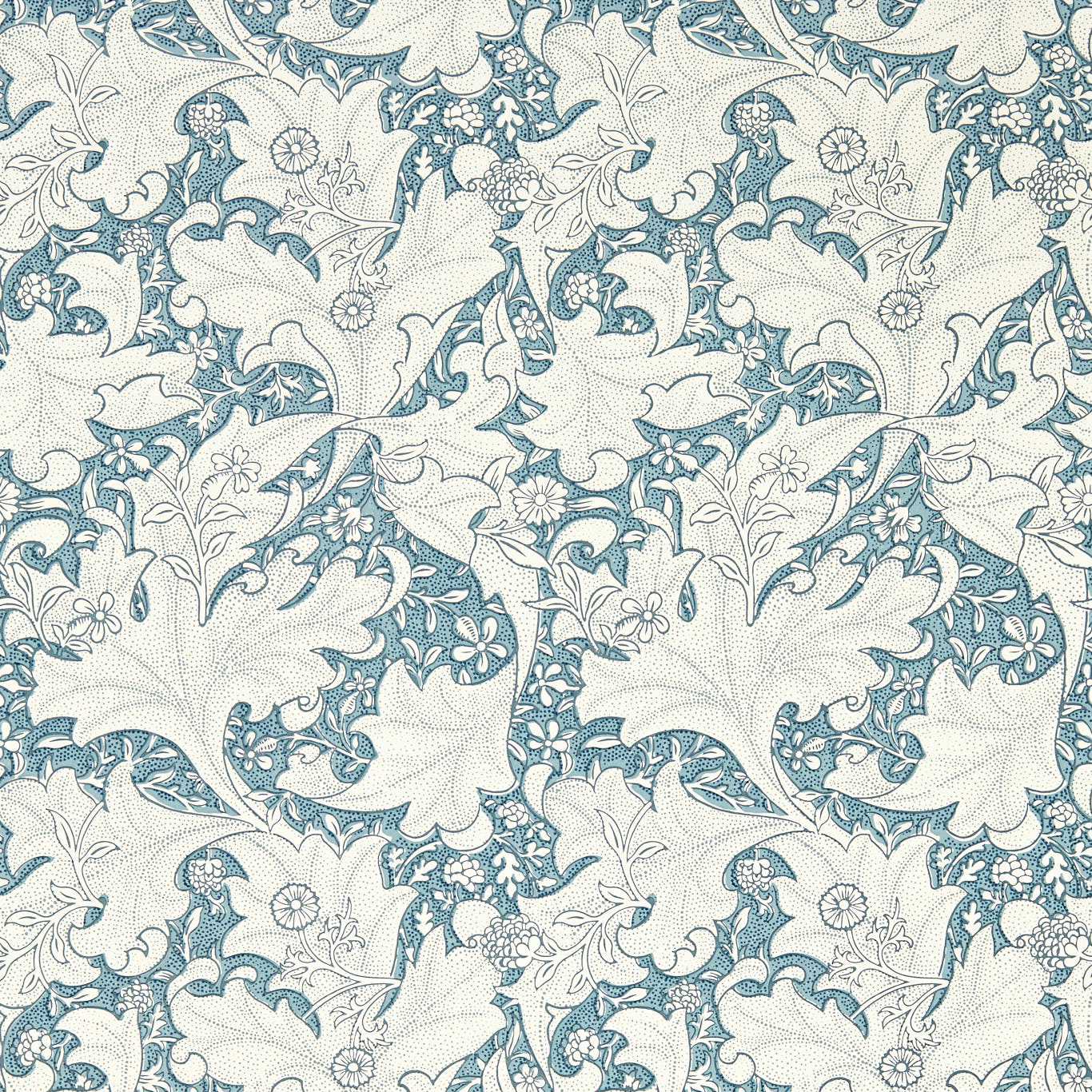 Wallflower Wallpaper - Woad Blue - 217187 - Morris & Co - Premier Wallcovering