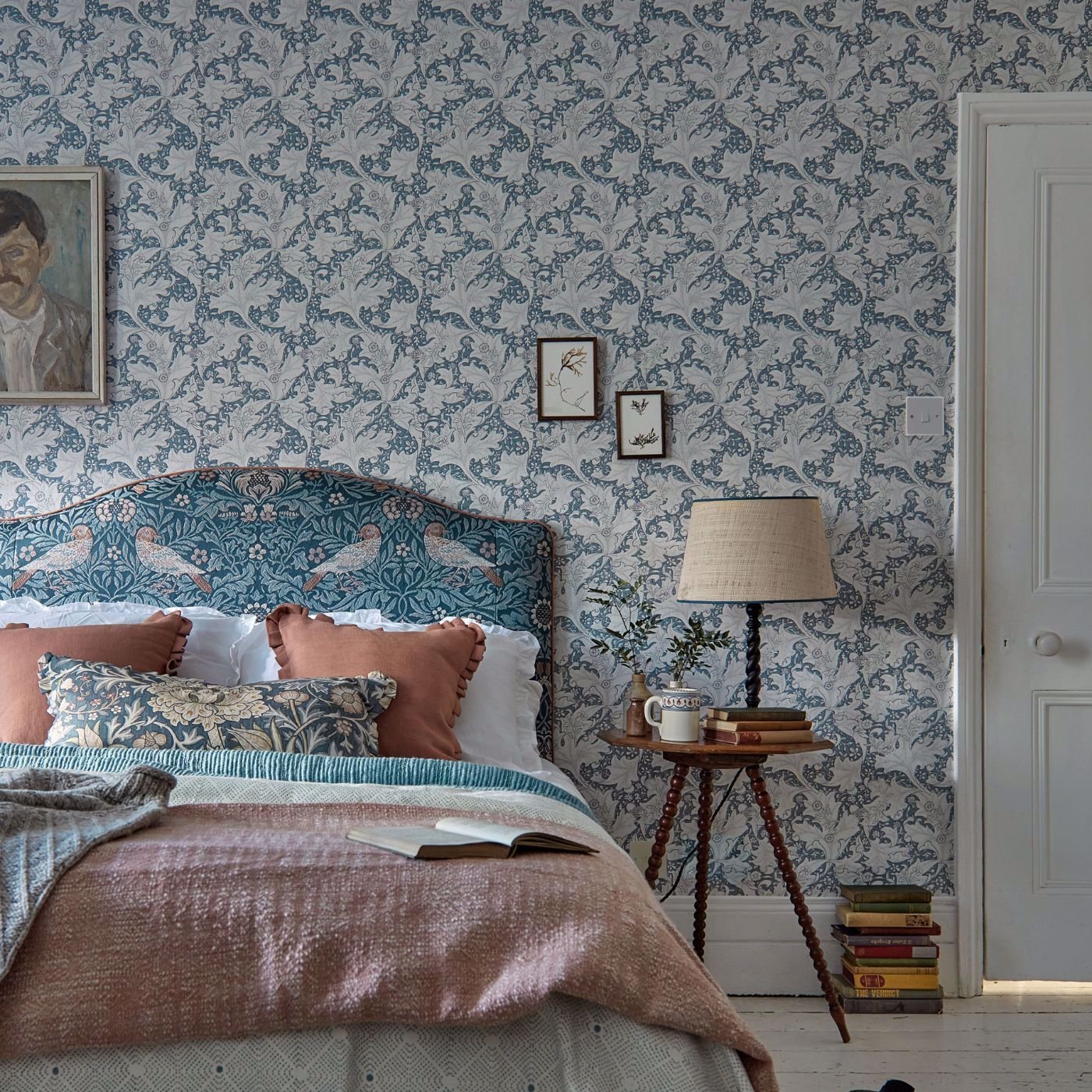 Wallflower Wallpaper - Woad Blue - 217187 - Morris & Co - Premier Wallcovering