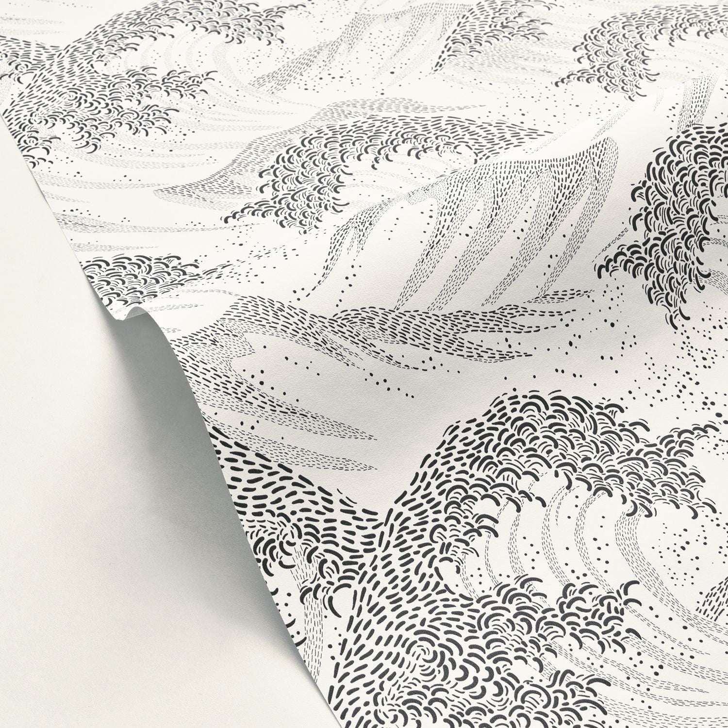 Waves Wallpaper - Blanc Noir - Caselio - 104360945