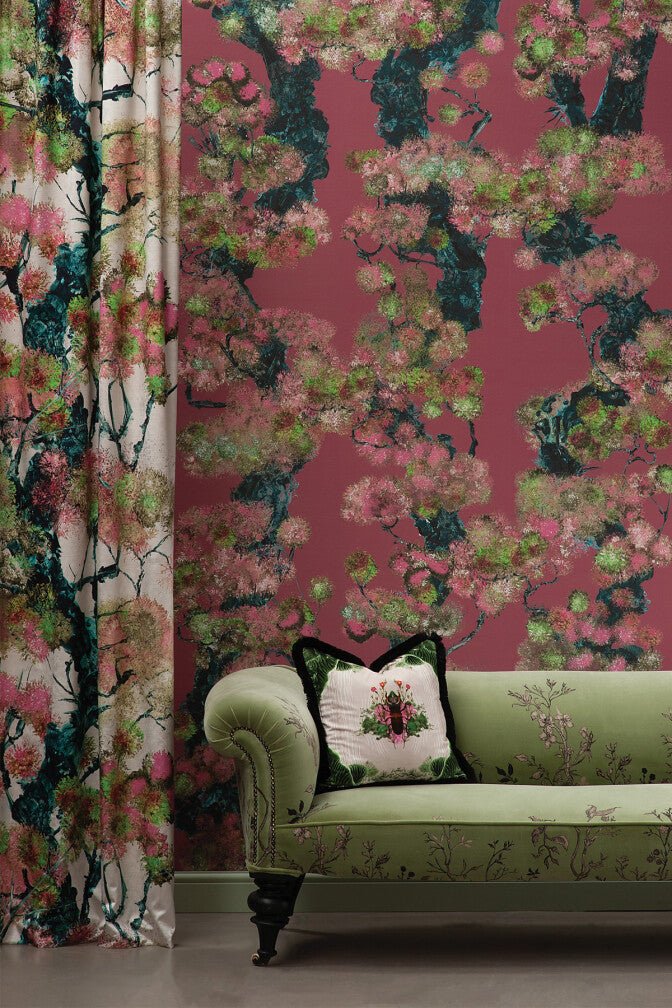 Wee Pinyin Wallpaper - Rouge Lacquer - Timorous Beasties - DWN/PIN/ENW/04 - Premier Wallcovering